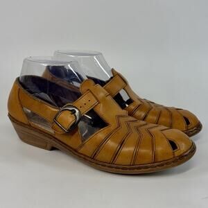 Rieker Antistress Brown Leather Buckle Comfort Sandals Shoes Womens Size 6